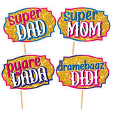 SYGA Family Photo Booth All Occasion Function Party Props Indian Baby Shower Festival Props for Family Wedding/Anniversary/Haldi/Reception/Birthday Party/Reunion/Get-Together/Sangeet-30Pcs